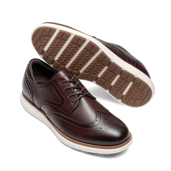 Men's Dress Sneakers Casual Oxford Shoes - DARK BROWN - 2