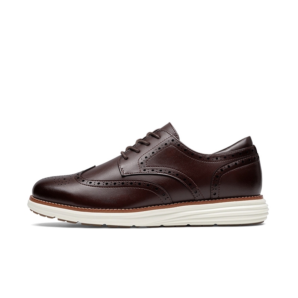 Men's Dress Sneakers Casual Oxford Shoes - DARK BROWN - 1