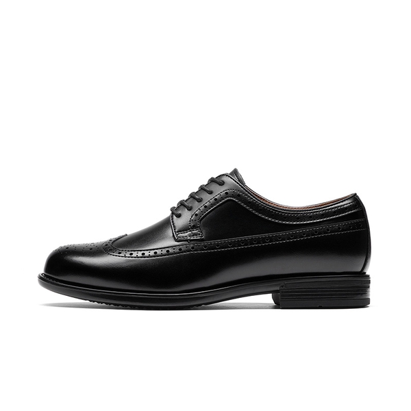 Men’s Classic Brogue Wingtip Oxford Shoes - BLACK - 1