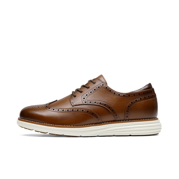 Men's Dress Sneakers Casual Oxford Shoes - BROWN - 1