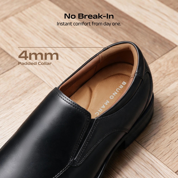 Men's Crafture Leather Comfortable Loafers - BLACK - 3