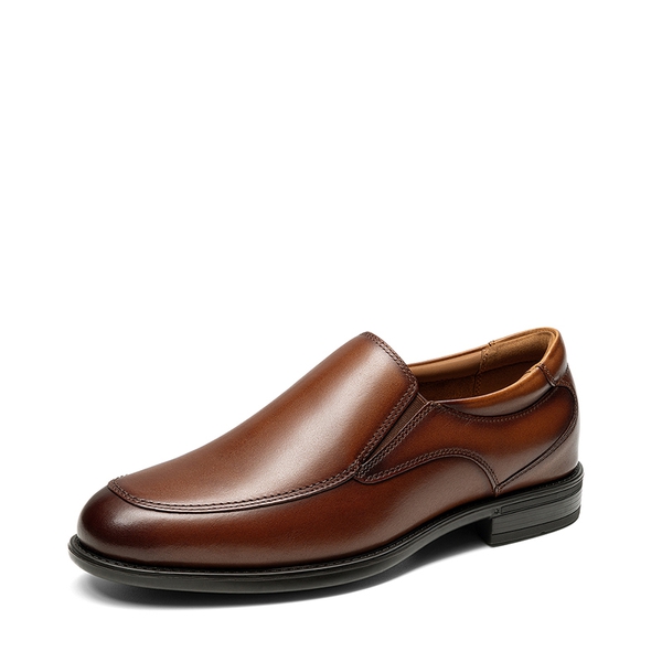 Men's Crafture Leather Comfortable Loafers - BROWN -  0