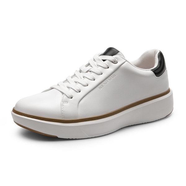 Men's Comfortable Smart Casual Sneakers- Wide Fit - WHITE -  0
