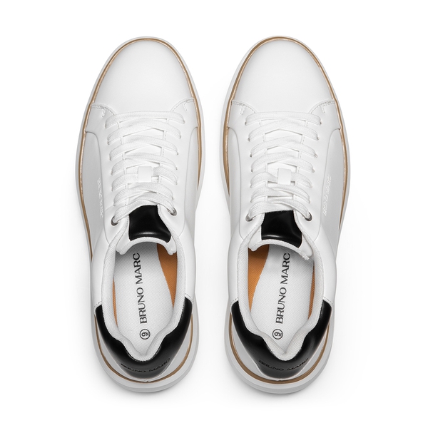 Men's Comfortable Smart Casual Sneakers- Wide Fit - WHITE - 2