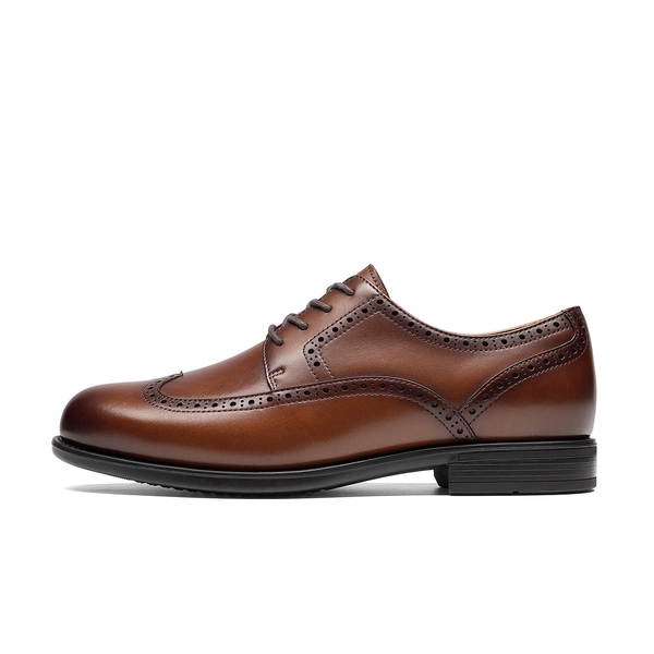 Crafture Leather: Men's Brogue Wingtip Oxfords-Wide Fit - LIGHT BROWN - 2