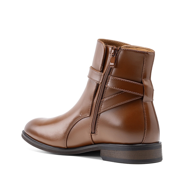 Men's Jodhpur Side Zipper Ankle Dress Boots - BROWN - 2