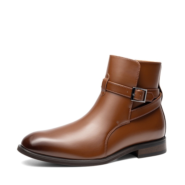 Men's Jodhpur Side Zipper Ankle Dress Boots - BROWN -  0