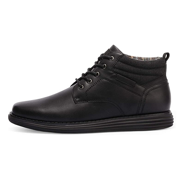 [CrossFlex CrestHigh] Men's Mid Top Chukka Sneaker Boot - ALL BLACK - 2