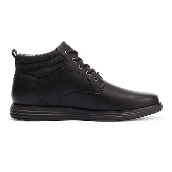 [CrossFlex CrestHigh] Men's Mid Top Chukka Sneaker Boot - ALL BLACK - 1