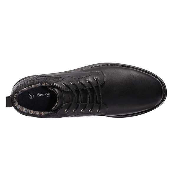 [CrossFlex CrestHigh] Men's Mid Top Chukka Sneaker Boot - ALL BLACK - 4