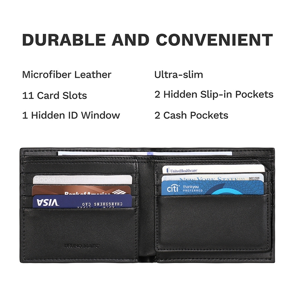 Men's RFID-Blocking Bifold Wallet - BLACK - 2