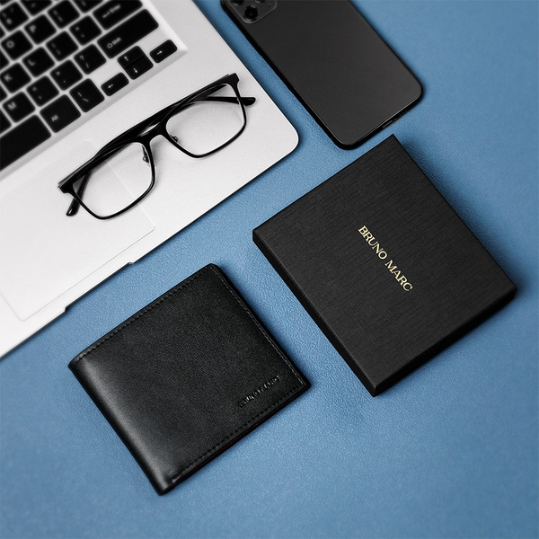 Men's RFID-Blocking Bifold Wallet - BLACK - 5