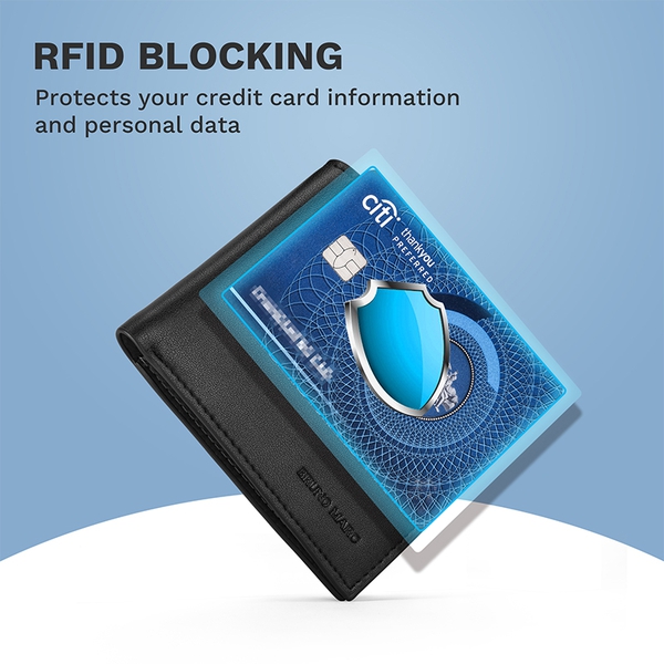 Men's RFID-Blocking Bifold Wallet - BLACK - 3
