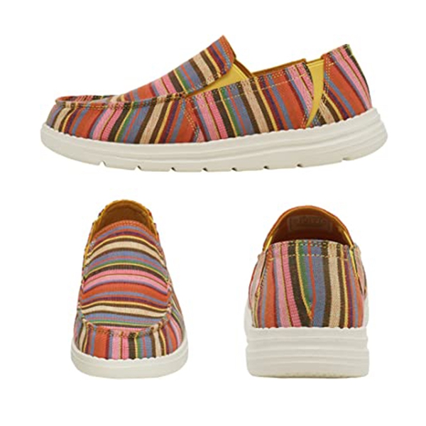 Women's Casual Slip-on Canvas Loafers - BOHO STRIPE - 2