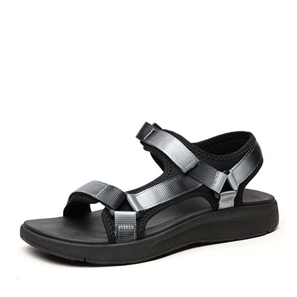 Men’s Sport Sandals Outdoor Walking Arch Support Trail Sandals - BLACK GREY -  0