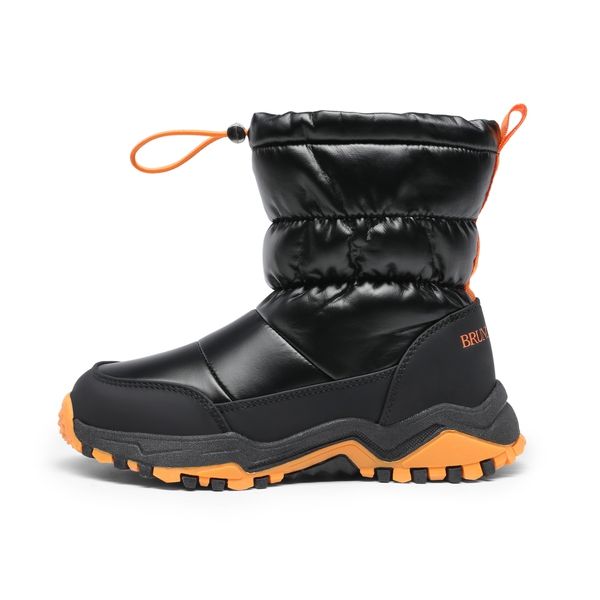 Kid's Insulated Waterproof Snow Boots - BLACK - 1