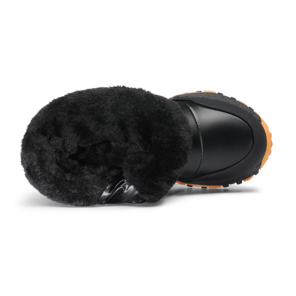 Kid's Insulated Waterproof Snow Boots - BLACK - 3