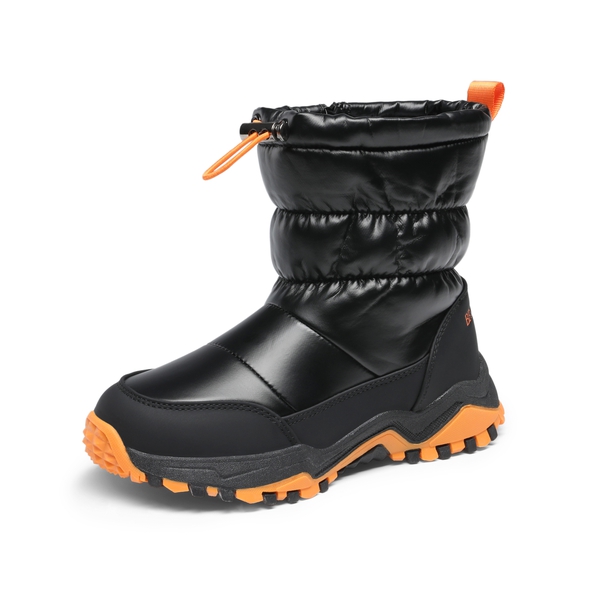 Kid's Insulated Waterproof Snow Boots - BLACK -  0