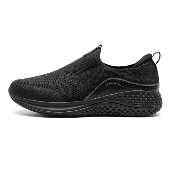 Men's Air-Cushioned Slip-On Walking Shoes - BLACK - 1