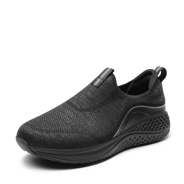 Men's Air-Cushioned Slip-On Walking Shoes - BLACK -  0
