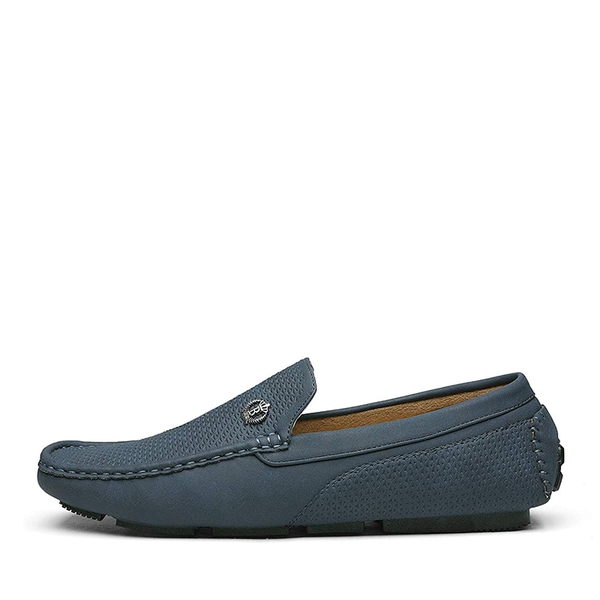 Men's Versatile PU Leather Casual Loafers - NAVY - 1