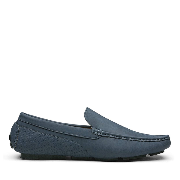 Men's Versatile PU Leather Casual Loafers - NAVY - 2