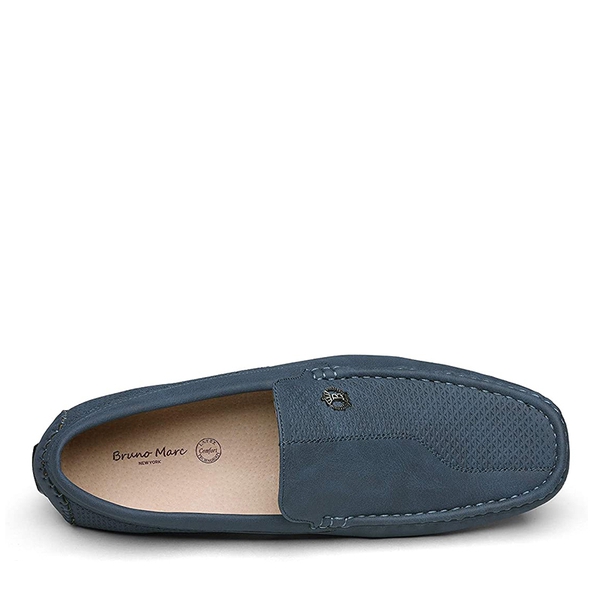 Men's Versatile PU Leather Casual Loafers - NAVY - 3
