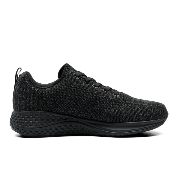 Men's Air-Cushioned Knit Mesh Sneakers - BLACK - 2