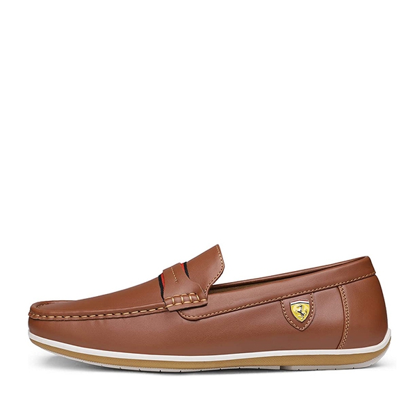 Men's PU Leather Driving Moccasins Loafers - TAN - 1