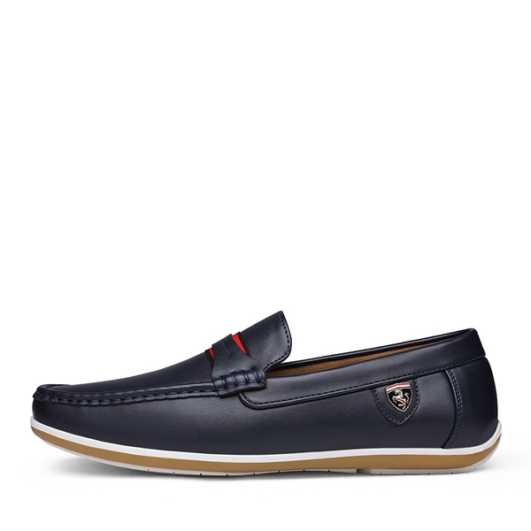 Men's PU Leather Driving Moccasins Loafers - NAVY - 1