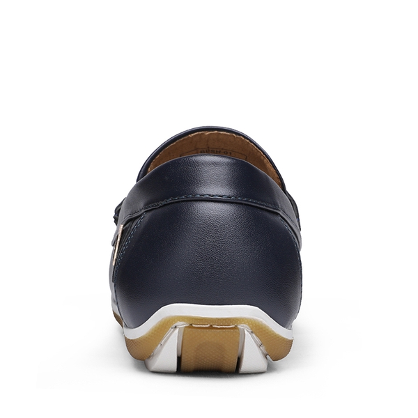 Men's PU Leather Driving Moccasins Loafers - NAVY - 4