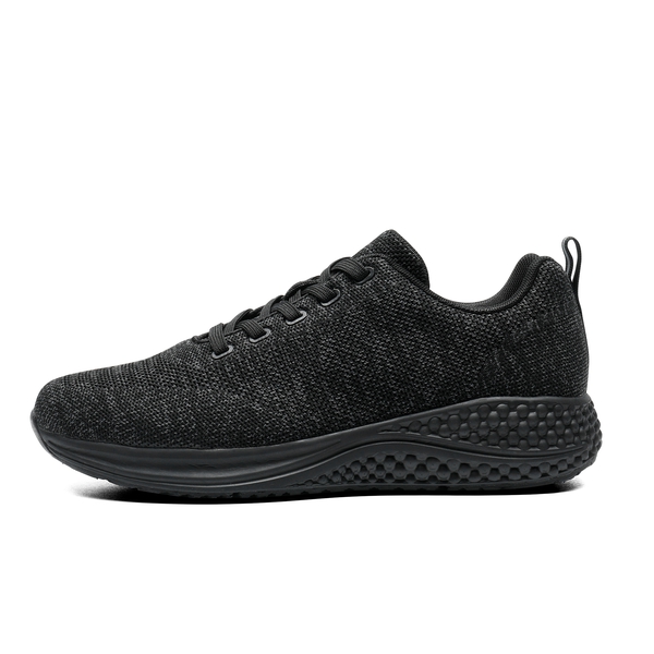 Men's Air-Cushioned Knit Mesh Sneakers - BLACK - 1