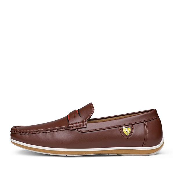 Men's PU Leather Driving Moccasins Loafers - BROWN - 1