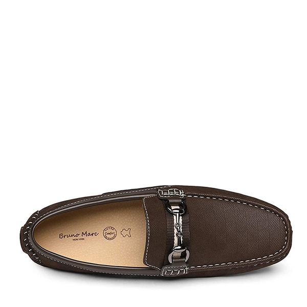 Men's Horsebit Moccasin Loafer Shoes - BROWN - 3