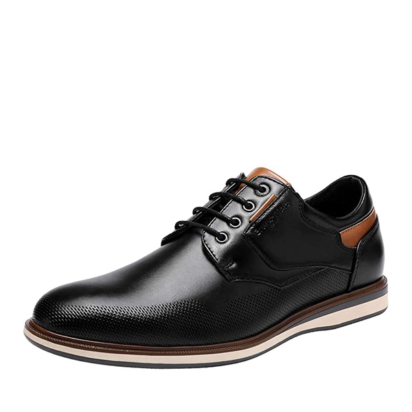 Men's Plain Toe Smart Dress Sneakers - BLACK -  0