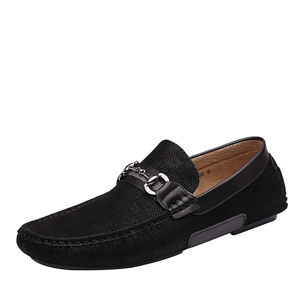 Men's Horsebit Moccasin Loafer Shoes - BLACK -  0