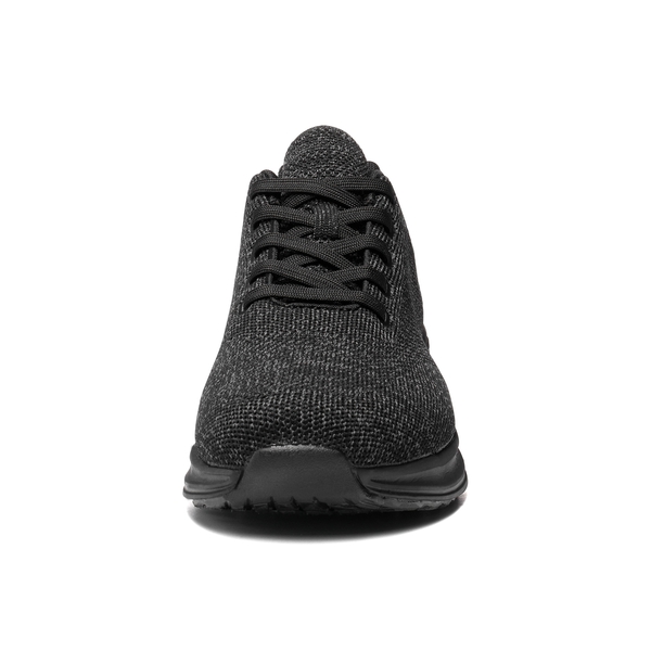 Men's Air-Cushioned Knit Mesh Sneakers - BLACK - 3