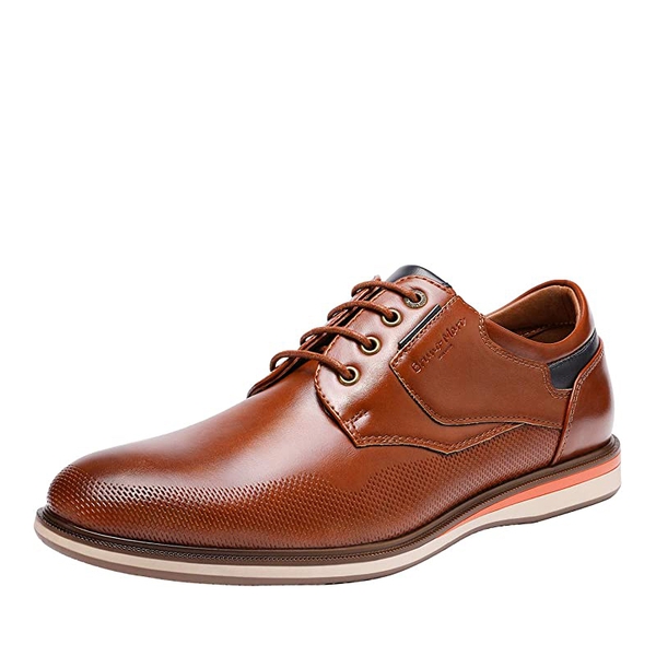 Men's Plain Toe Smart Dress Sneakers - BROWN -  0