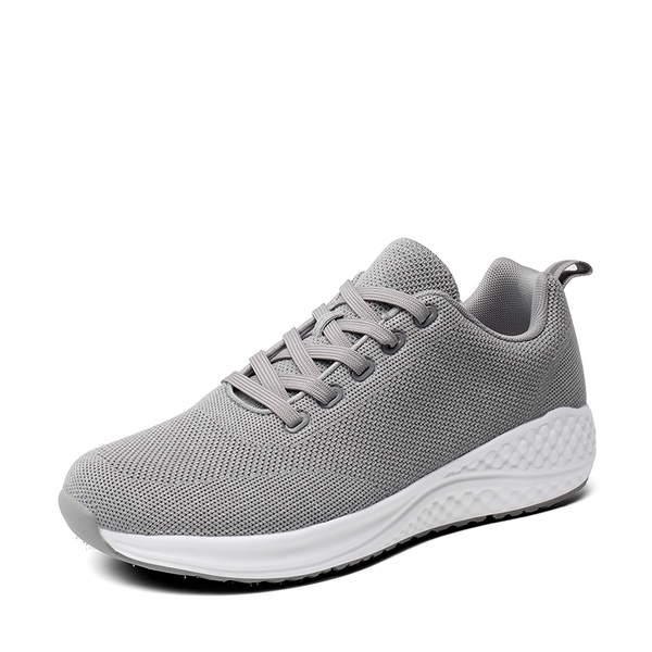 Men's Air-Cushioned Knit Mesh Sneakers - GREY -  0