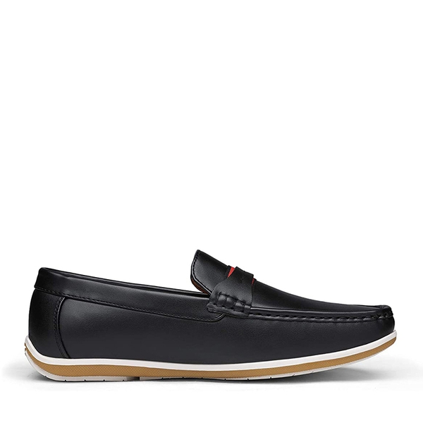 Men's PU Leather Driving Moccasins Loafers - BLACK - 2