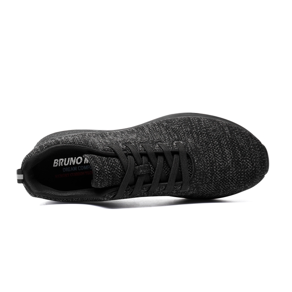 Men's Air-Cushioned Knit Mesh Sneakers - BLACK - 4
