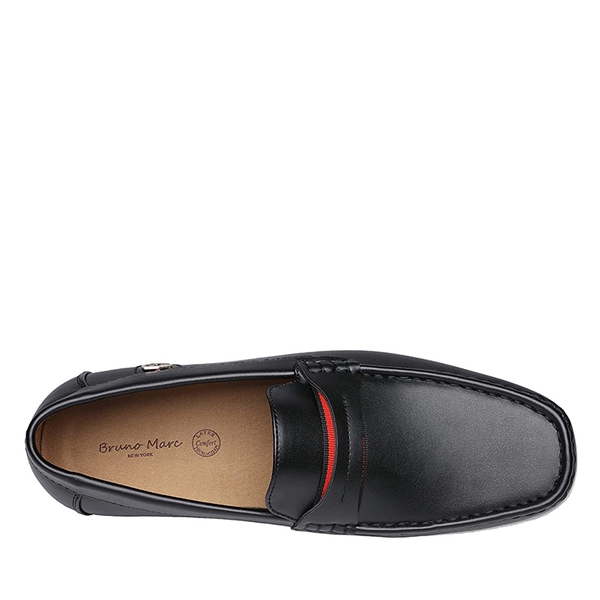 Men's PU Leather Driving Moccasins Loafers - BLACK - 3