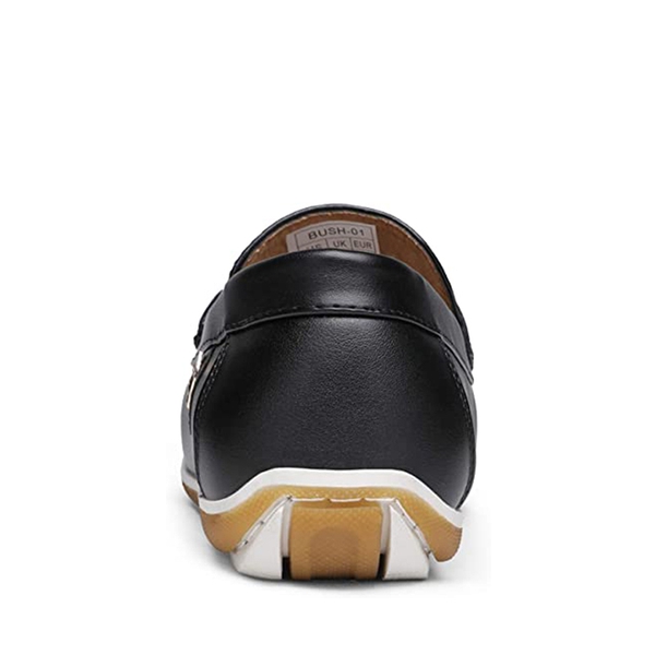 Men's PU Leather Driving Moccasins Loafers - BLACK - 4