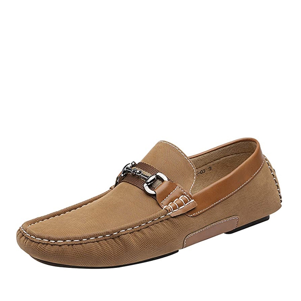 Men's Horsebit Moccasin Loafer Shoes - TAN -  0