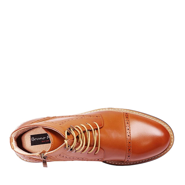 Men's Dignified Wingtip Derby Ankle Boots - BROWN - 3