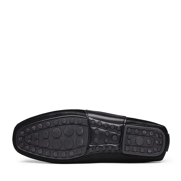 Men's Classic Moccasin Loafers - BLACK - 4