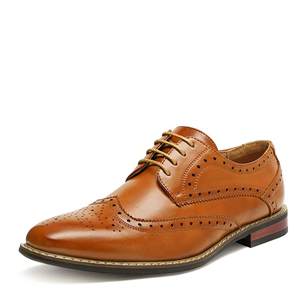 Men's Sophisticated Wingtip Dress Shoes - BROWN -  0
