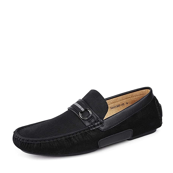Men's Classic Moccasin Loafers - BLACK -  0