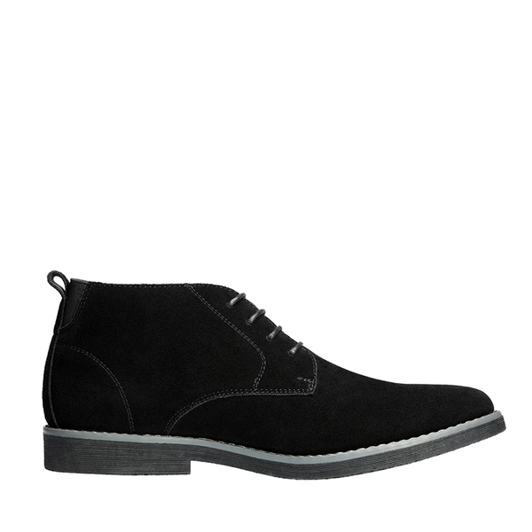 Men's Stylish Suede Chukka Boots - BLACK - 2