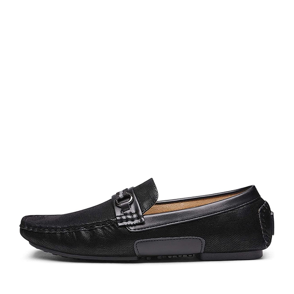 Men's Classic Moccasin Loafers - BLACK - 1